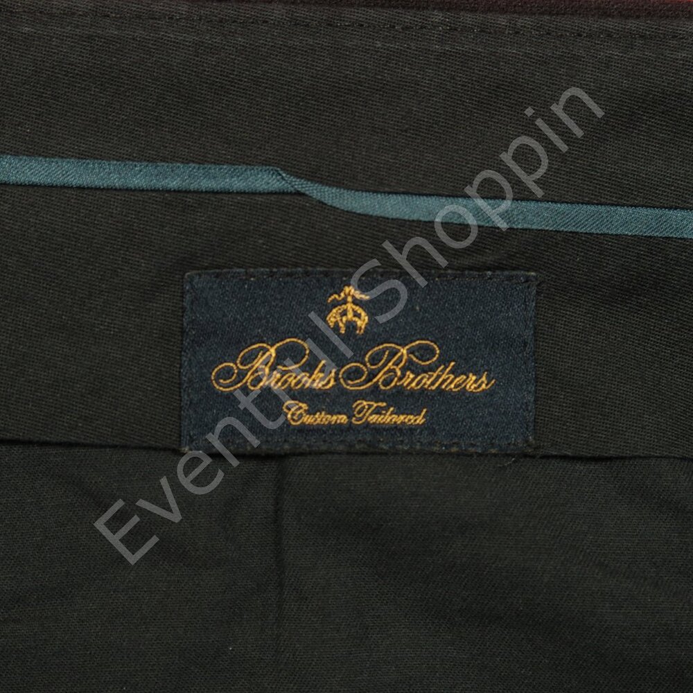 Brooks Brothers Suit Mens 46 Tall Black Flannel Wool Half Lined Bespoke - Picture 12 of 15